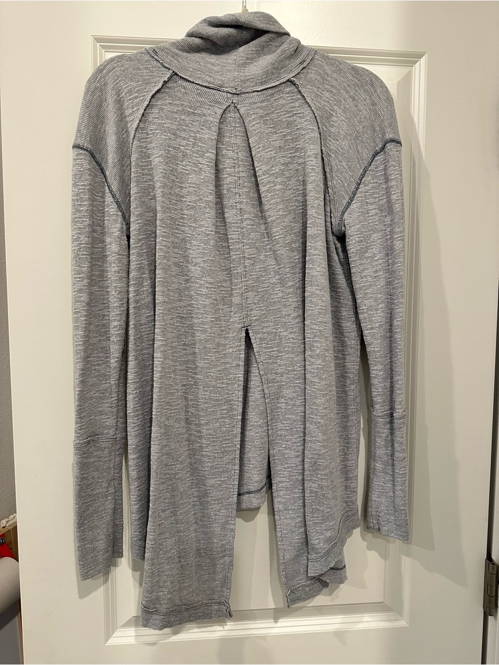 Free People Light Heather Gray Cowl Neck Tunic Sweater - Picture 3 of 3